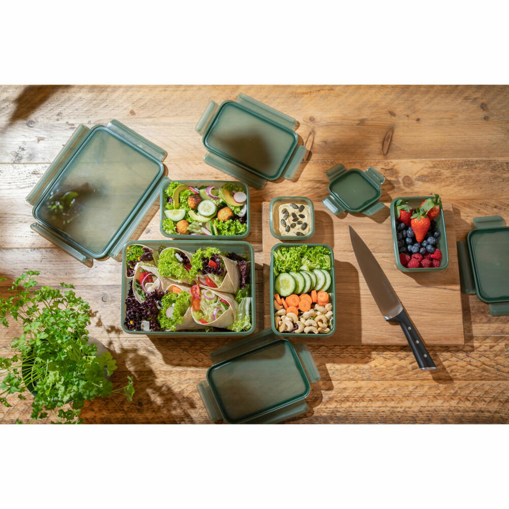 EMSA Clip &amp; Close Eco food storage container, storage container, plastic, green, 3.7 L, N11704