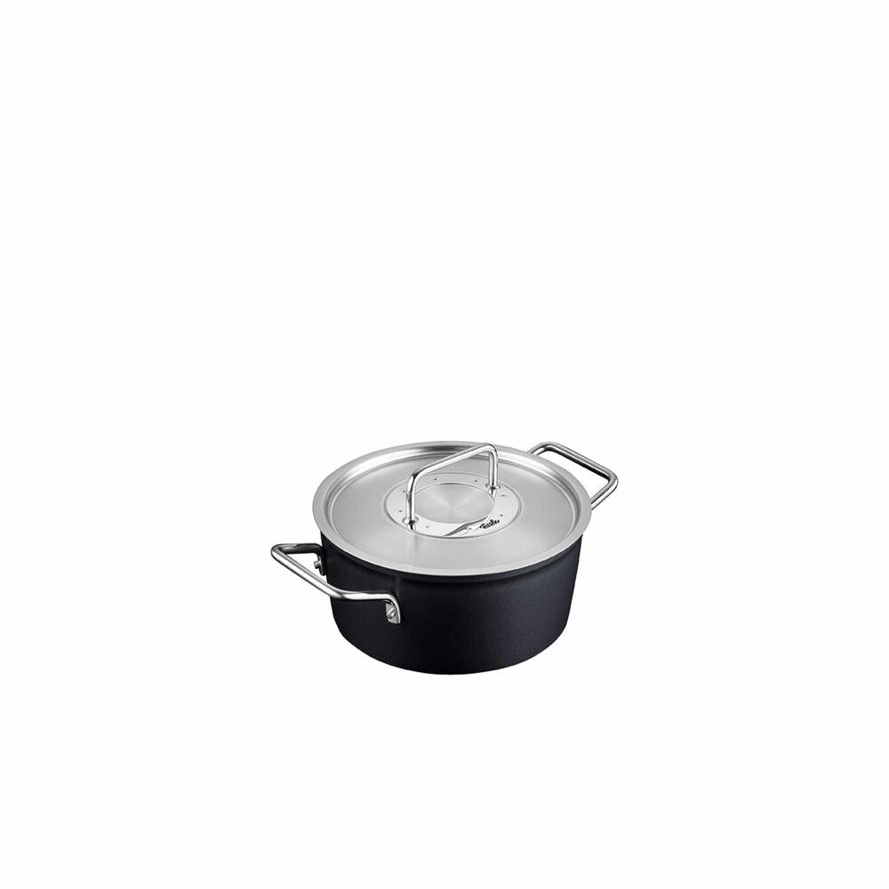 Fissler cooking pot Adamant with metal lid, aluminum, anthracite, 24 cm, 156-114-24-000