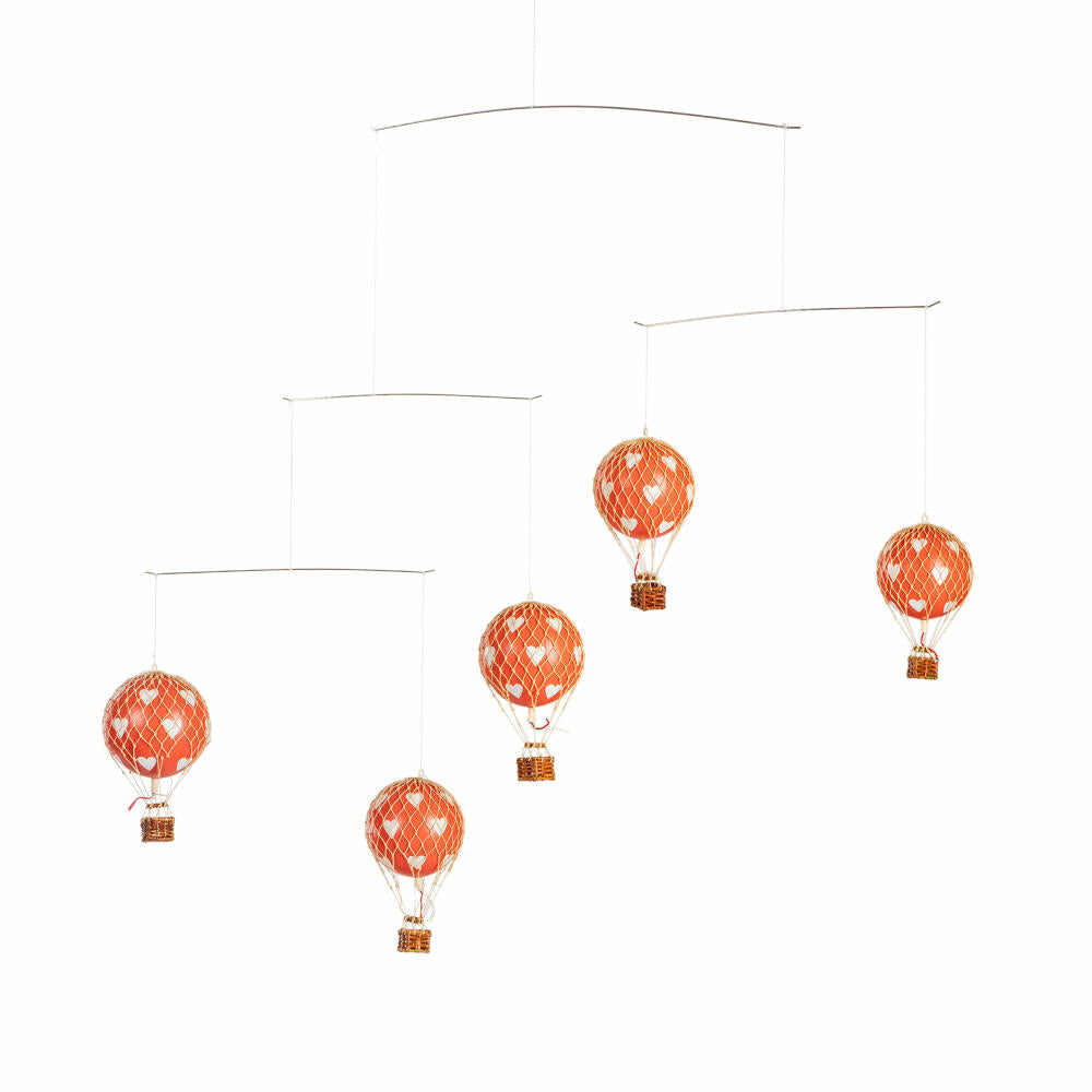 Authentic Models Mobile Flying the Skies Hearts Red, Hanging Decoration, Balloon, Rattan / Paper / Plastic, AP134