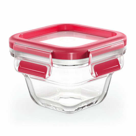 EMSA Clip &amp; Close GLASS food storage container, storage container, transparent / red, 0.18 L, N10413