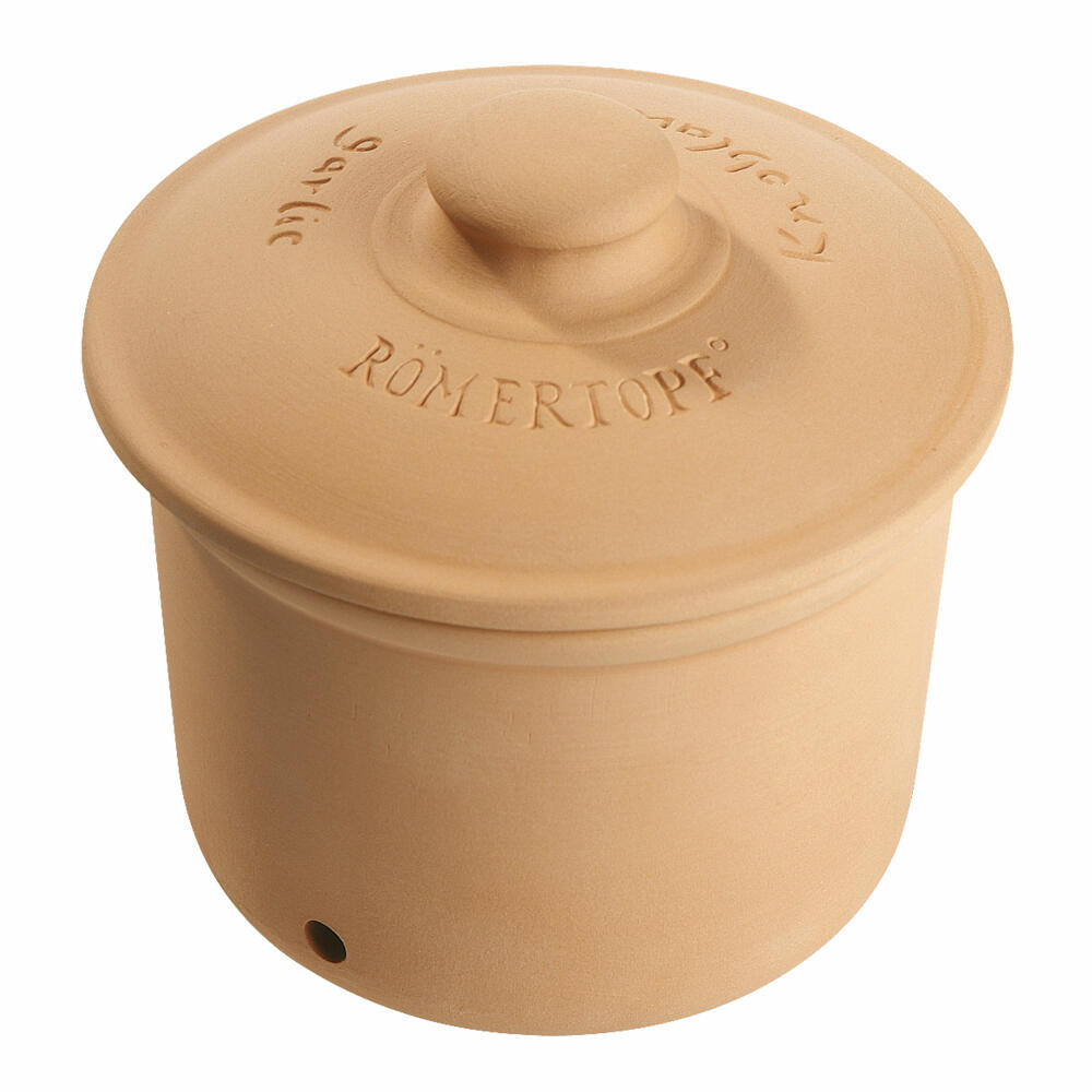 Römertopf Garlic Storage Pot, Garlic Pot, Storage Jar, for approx. 200 g, Natural Clay, 41405