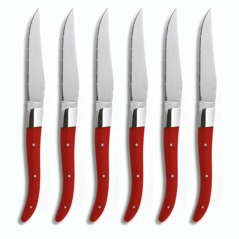 Comas steak knives ACR Red set of 6, meat knives, stainless steel, acrylic, red, 22.5 cm, 7443