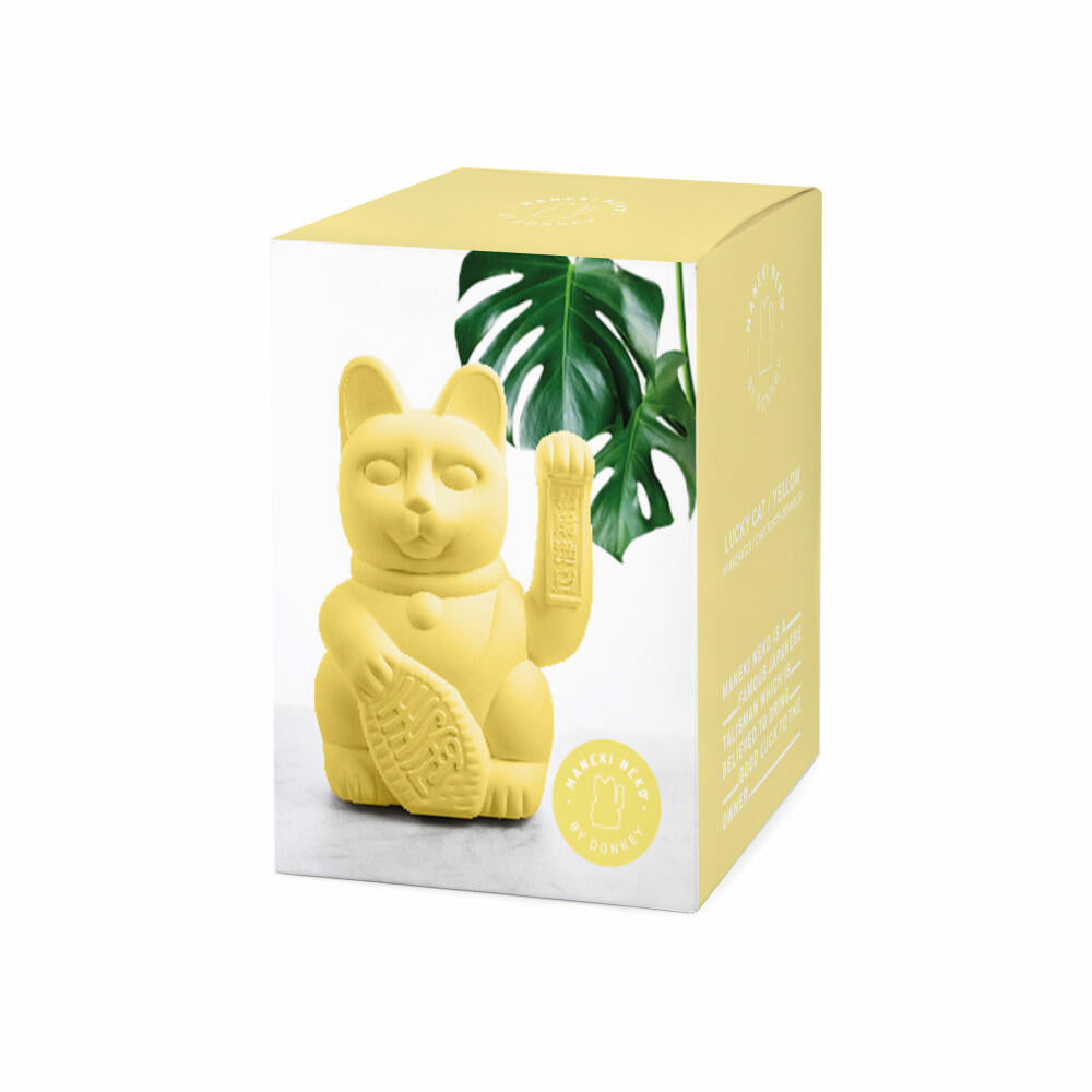 Donkey Products Lucky Cat Maneki Neko Large, waving cat, lucky charm, plastic, yellow, 30 cm, 330546