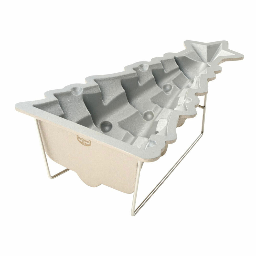 Dr. Oetker Christmas Tree Motif Baking Pan, White Christmas Baking, Baking Pan, Cast Aluminium, Cream Metallic, 1392