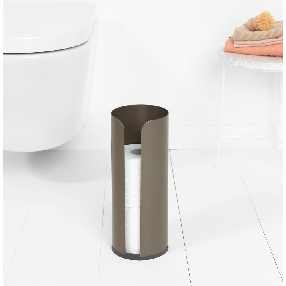 Brabantia Toilettenrollen-Spender ReNew, Stahl, Kunststoff, Platinum, für 3 Rollen, 280542