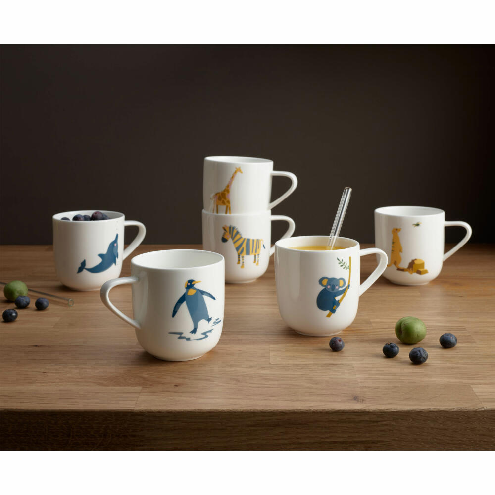 ASA Selection kids Henkelbecher Giraffe Gisele, Henkel Becher, Tasse, Teetasse, Fine Bone China, Weiß Glänzend, 250 ml, 38072314