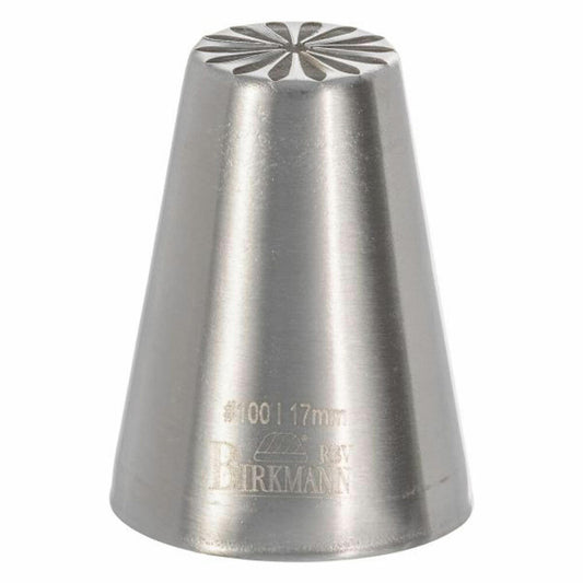 Birkmann design nozzle #100, piping nozzle, decorating nozzle, baking accessories, stainless steel, Ø 1.7 cm, 411562