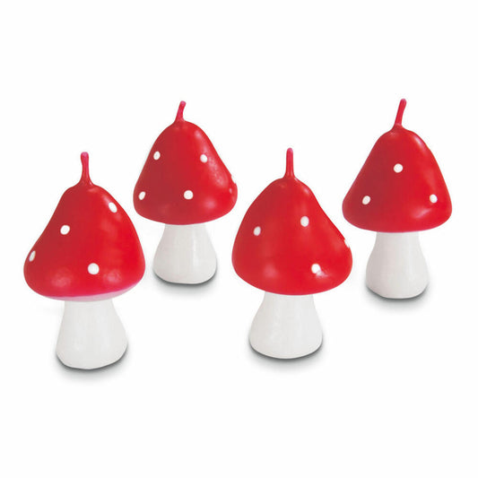 Städter Candles Fly Agaric Set, 4 pcs., Birthday Candles, Cake Candles, Birthday, Candle, 910430