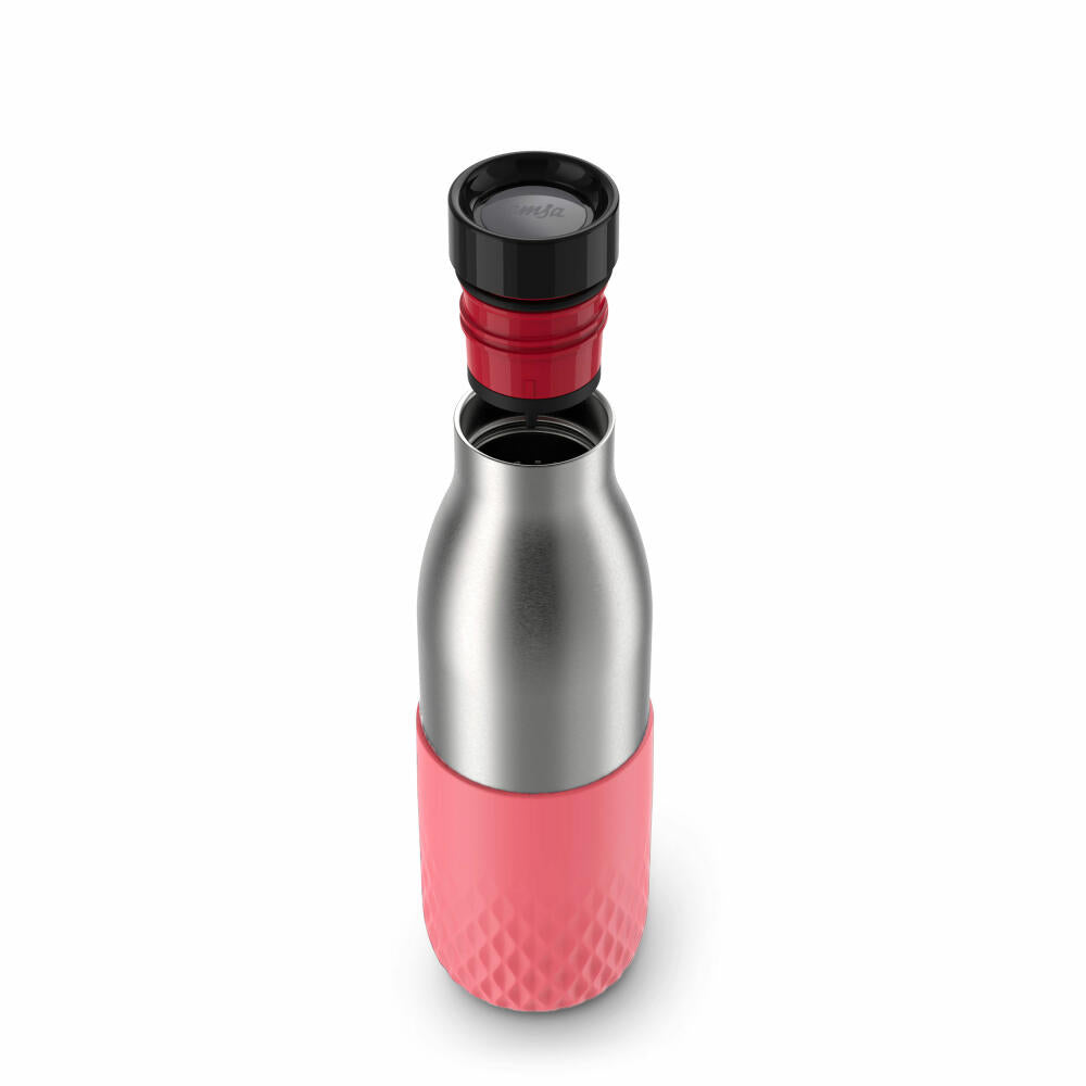 EMSA BLUDROP SLEEVE drinking bottle, water bottle, bottle, stainless steel, coral, 0.5 L, N31108