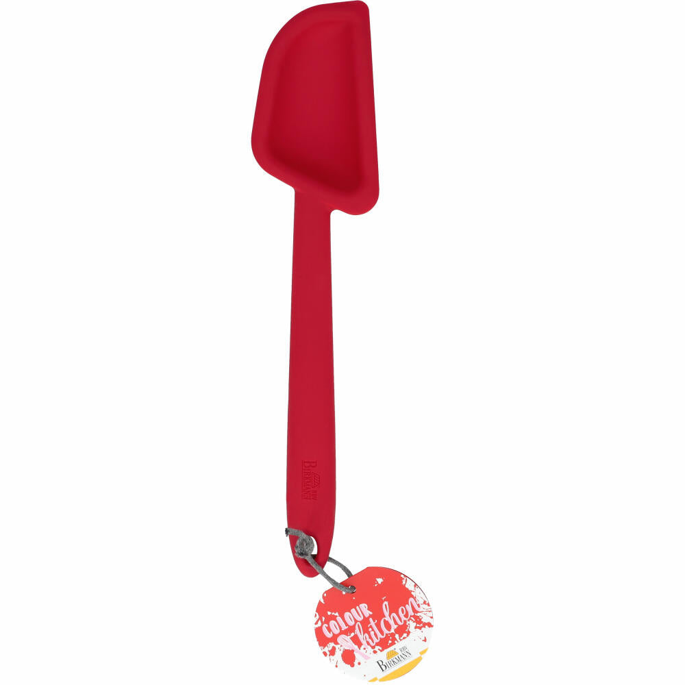 Birkmann Colour Kitchen spoon, dough scraper, cooking spoon, spoon, silicone with metal core, red, 29 cm, 422537