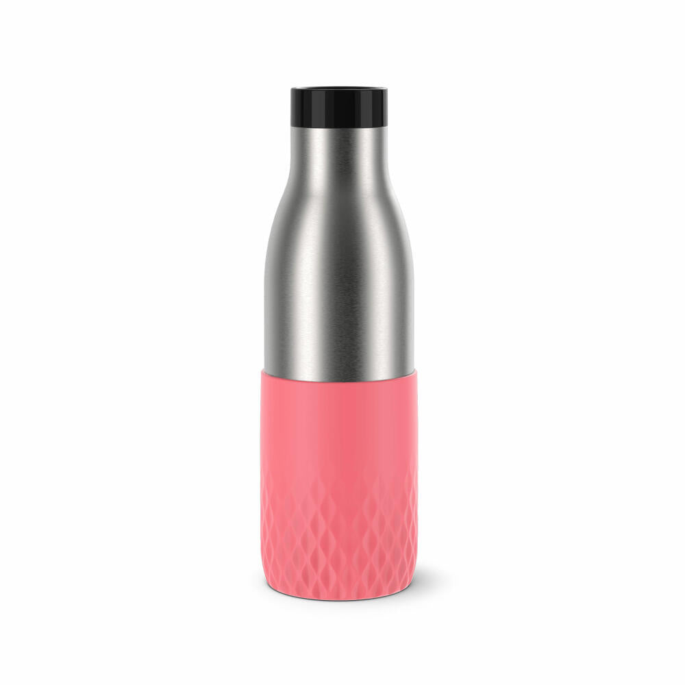 EMSA BLUDROP SLEEVE drinking bottle, water bottle, bottle, stainless steel, coral, 0.5 L, N31108