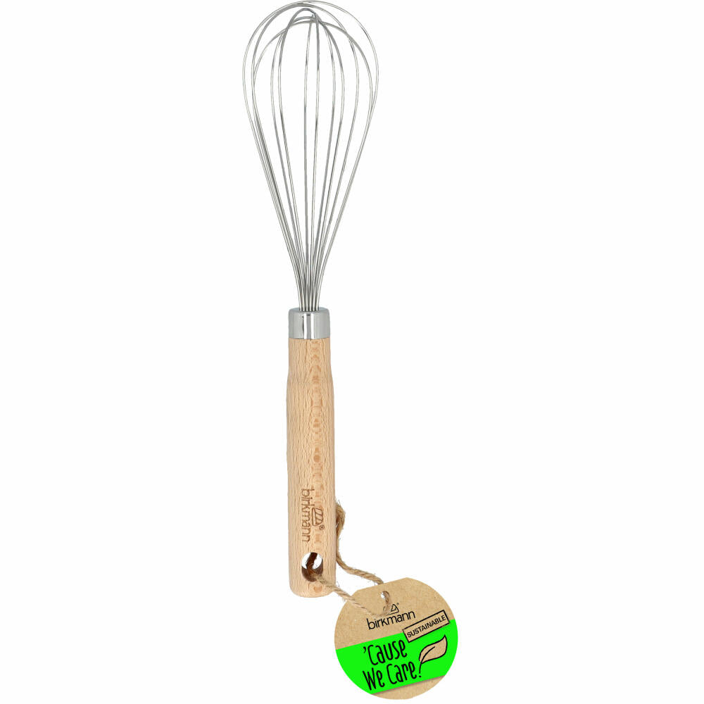 Birkmann Cause We Care whisk, mixing whisk, whipping whisk, stainless steel / beech wood, 28 cm, 889217