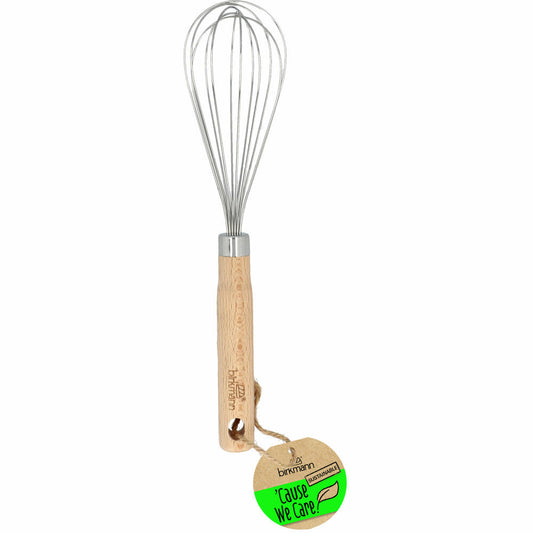 Birkmann Cause We Care whisk, mixing whisk, whipping whisk, stainless steel / beech wood, 28 cm, 889217