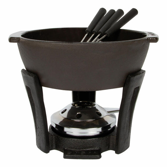 Boska Käsefondue-Set Party Pro, Fondue Set, mit Gabeln, Gusseisen, Schwarz, 900 ml, 853549