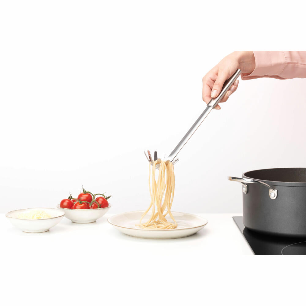 Brabantia Spaghettilöffel Profile, Kochutensil, Küchenhelfer, Stahl, Matt Steel, 32.6 cm, 250644