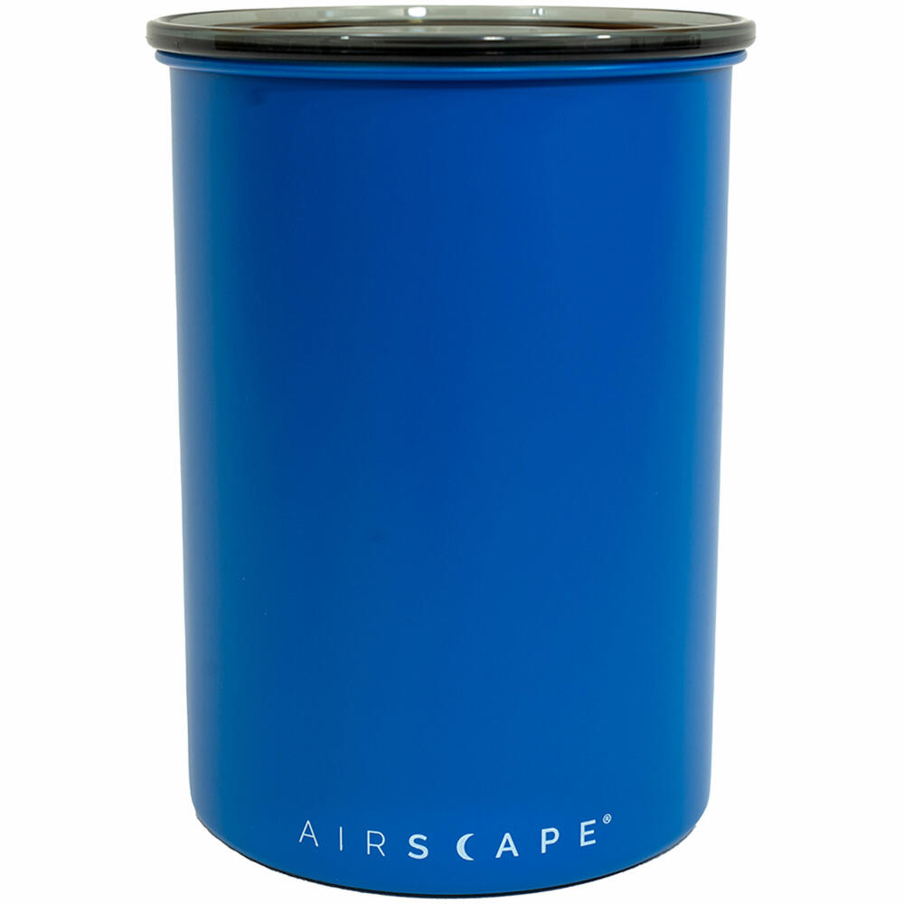 Airscape Edelstahl-Aromabehälter Mittel, Kaffeedose, Aufbewahrungdose, Edelstahl, Blau Matt, AS2907