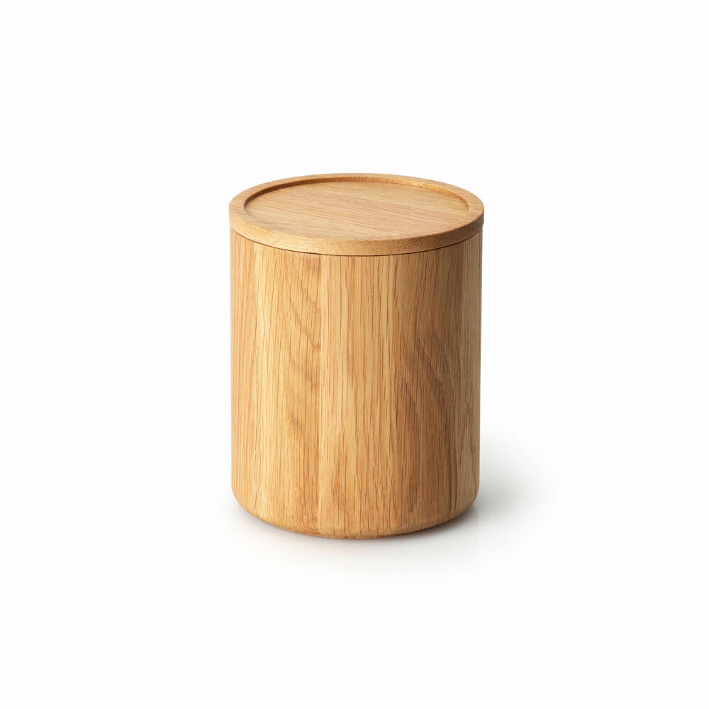 Continenta tin, storage tin, wooden tin, storage container, oak wood, Ø 13 x 16 cm, 4172