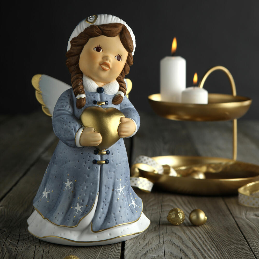 Goebel Angel Winter Love, Biscuit Porcelain, Colorful, Limited Edition, 11751051