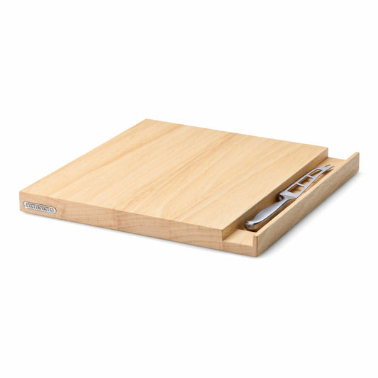 Continenta cheese board with knife, cutting board, cheese knife, rubberwood / stainless steel, 30 x 30 cm, 3222