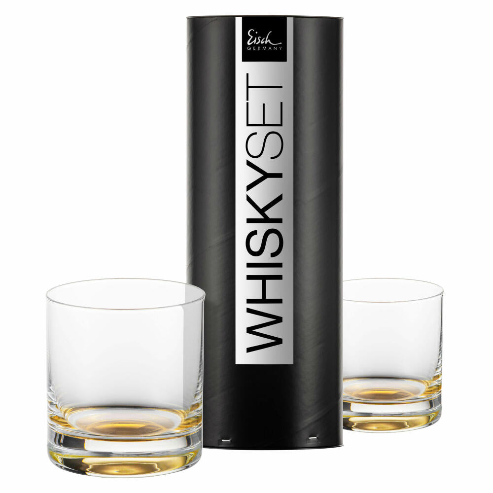 Eisch Whiskyglas 2er Set Gentleman Gold, Whiskybecher, Kristallglas, Gold, 400 ml, 86550023