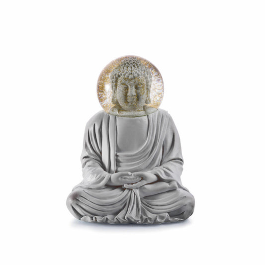 Donkey Products Summerglobe The Buddha, Glitter Ball, Snow Globe, Polyresin, Glass, Grey, 15 cm, 330477