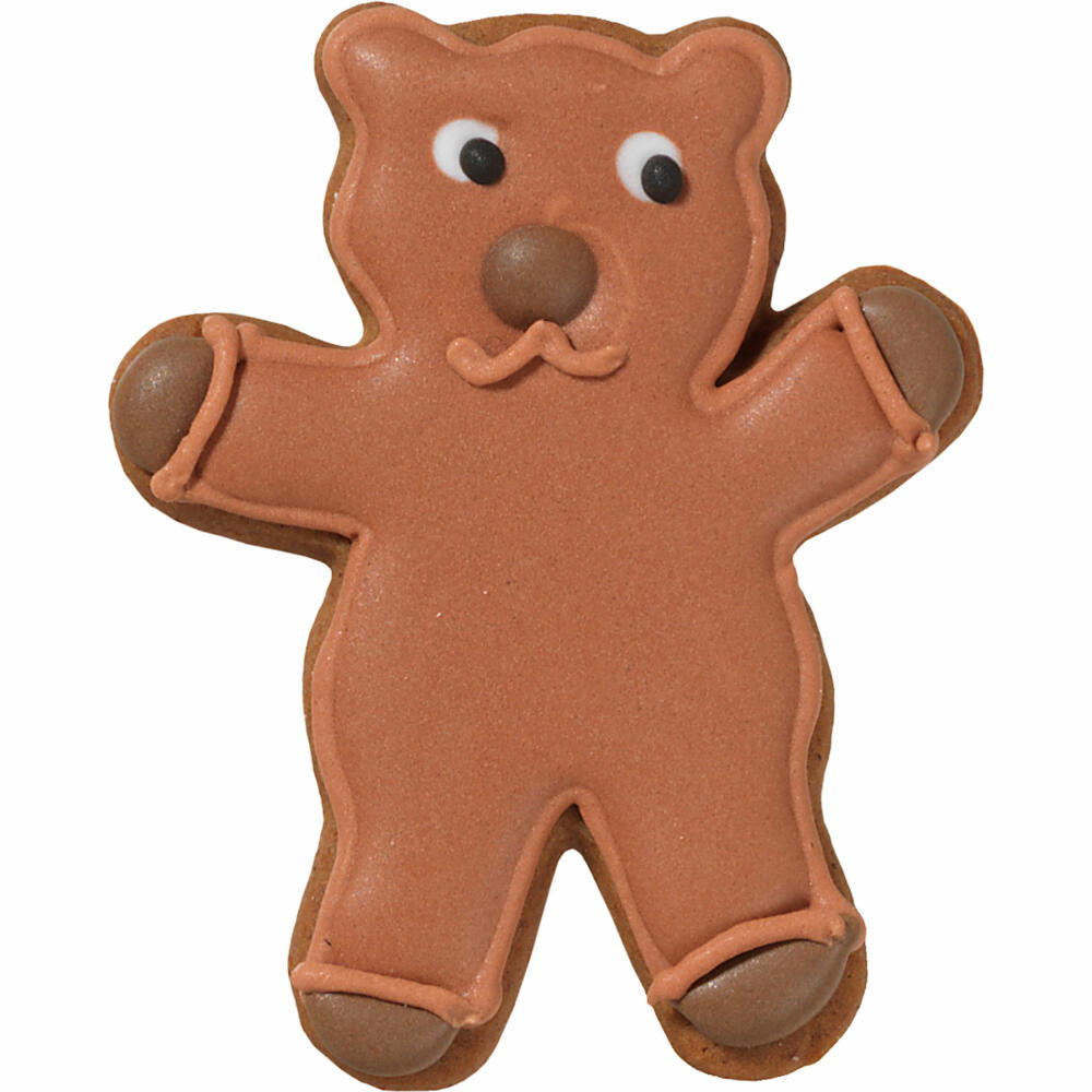 Birkmann cookie cutter teddy bear, with internal embossing, cookie cutter, cookie shape, biscuit, cookies, stainless steel, 6.5 cm, 198548