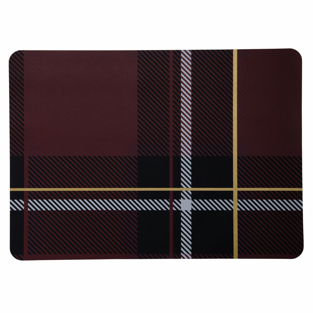 ASA Selection tartan Tischset Rot, Platzmatte, Platzdeckchen, PVC Lederoptik, 33 x 46 cm, 7891420