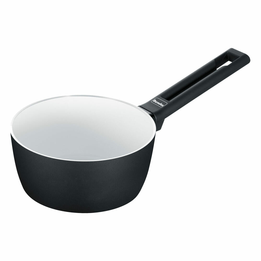 Berndes Alu Induction Smart saucepan, cooking pot, ceramic coating, aluminum, black / white, Ø 16 cm, 013351