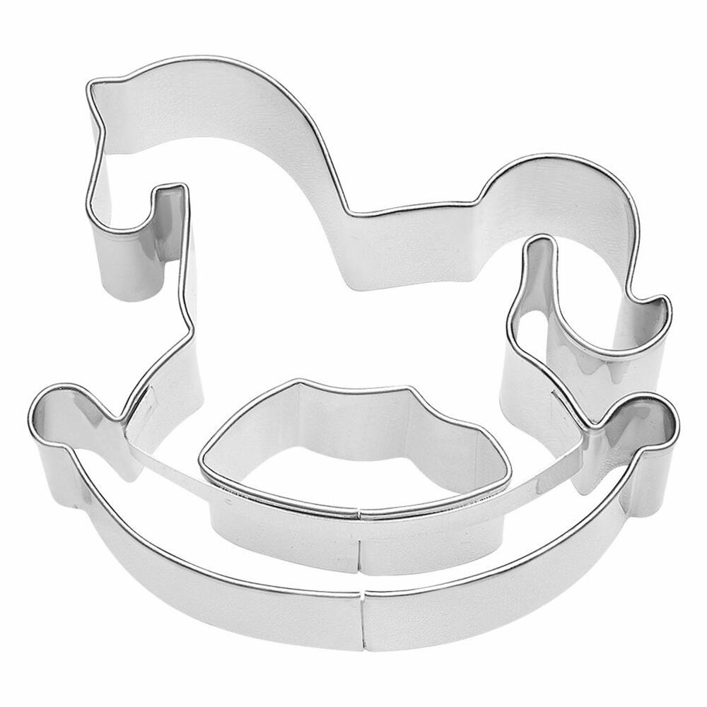 Birkmann AES rocking horse, cookie cutter, cookie mold, biscuit, cookies, stainless steel, 7 cm, 193475