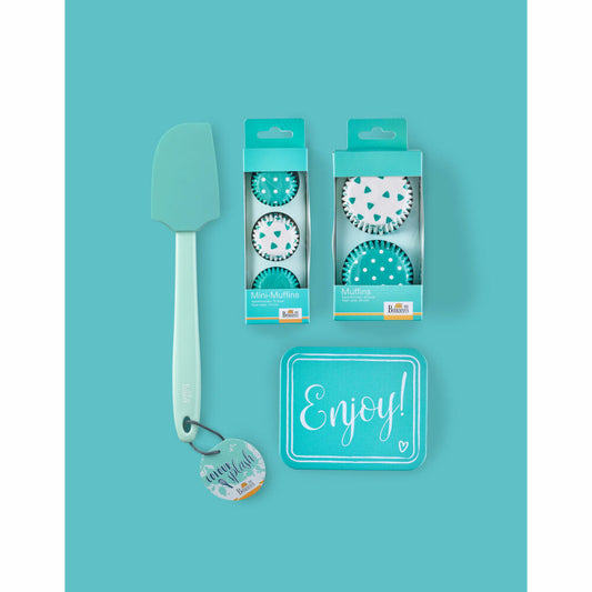 Birkmann Geschenkbox Enjoy, Blechdose, Geschenkdose, Box, Weißblech, Türkis, 12 x 10 x 6 cm, 438224