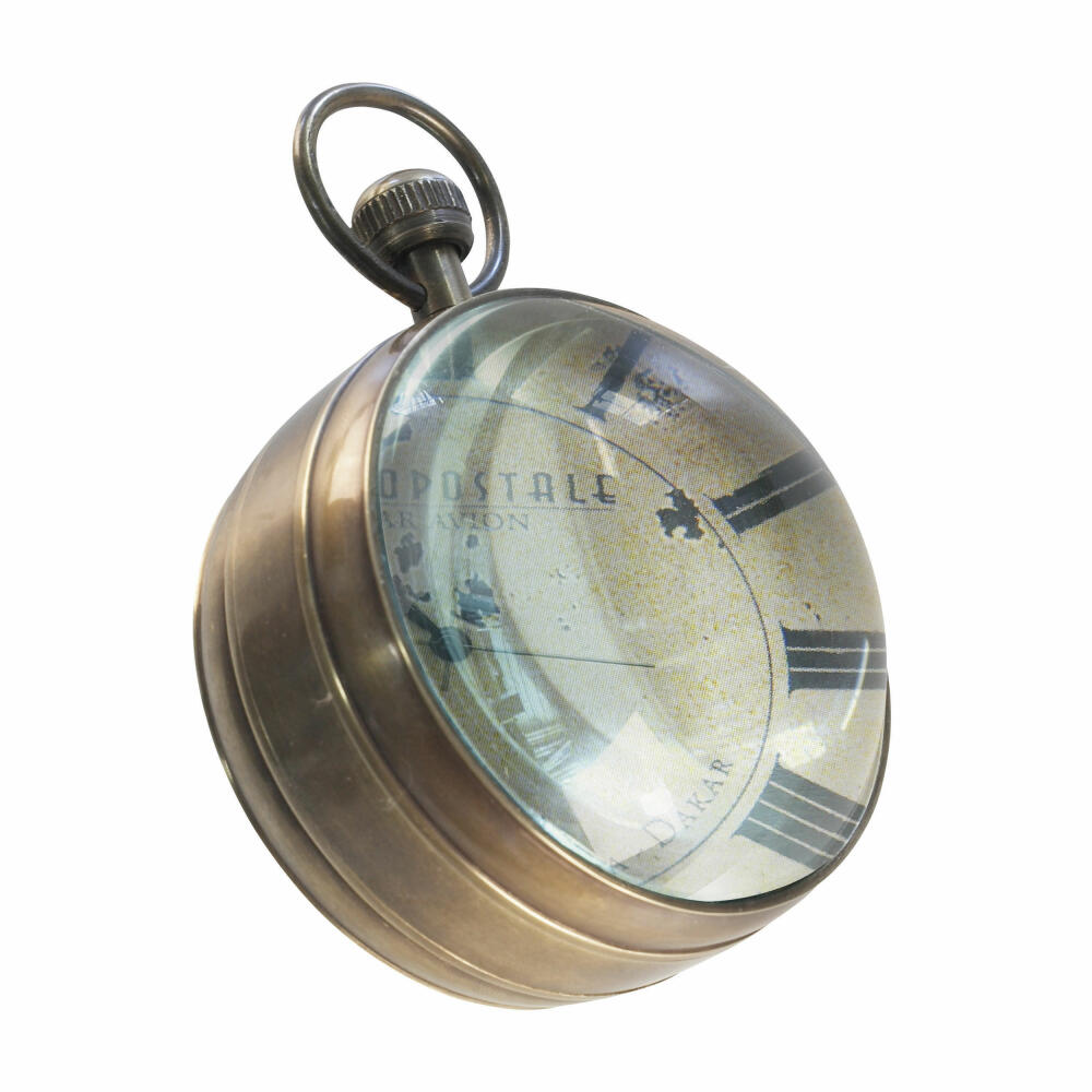 Authentic Models Pocket Watch Eye of Time Library, Decorative Object, Brass, Glass, SC052