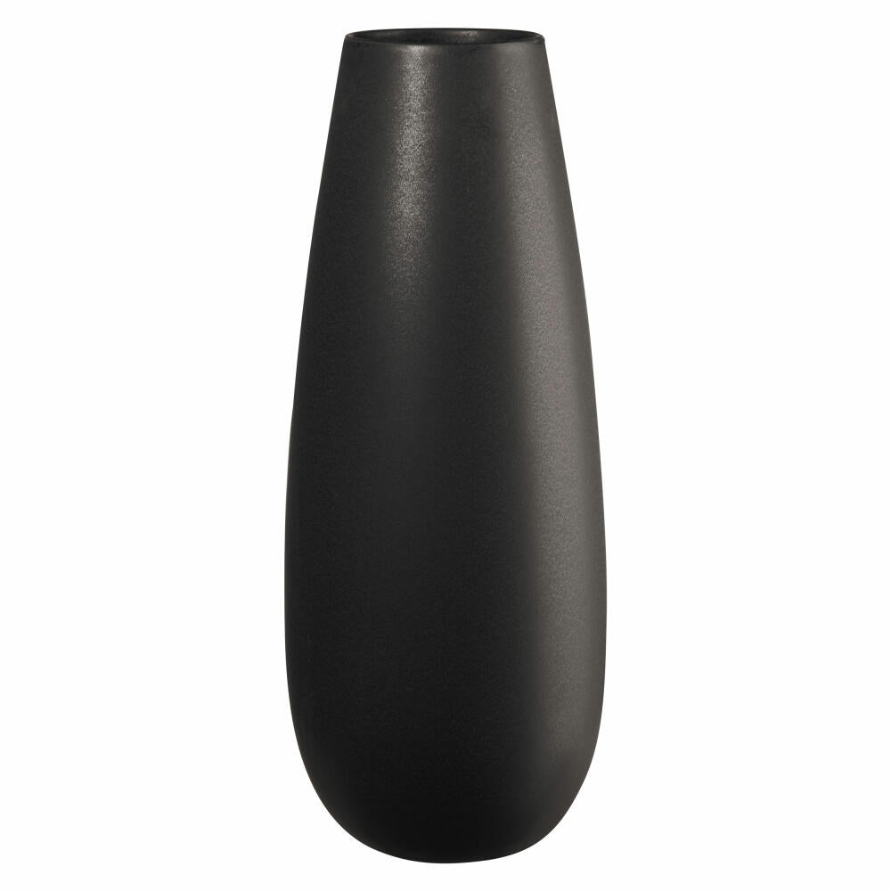 ASA Selection ease Vase Black Iron, Blumenvase, Bodenvase, Dekovase, Steingut, Schwarz Matt, H 45 cm, 92031174