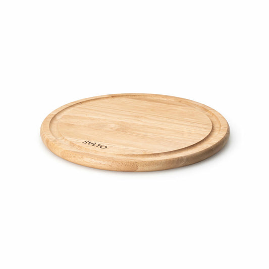 Continenta SALTO Steakteller, Holzbrett, Servierbrett, Gummibaum, Ø 25 cm, 30996