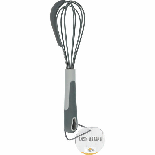 Birkmann Easy Baking whisk with scraper, mixing whisk, whipping whisk, stainless steel / plastic, grey, 27 cm, 422452