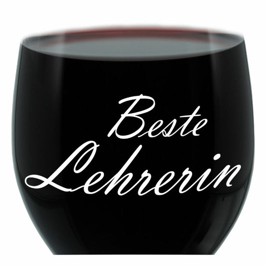 Leonardo Weinglas 400 ml, Motivglas, Beste Lehrerin, Geschenk, Stimmungsglas mit Gravur, Moodglas, 22 cm