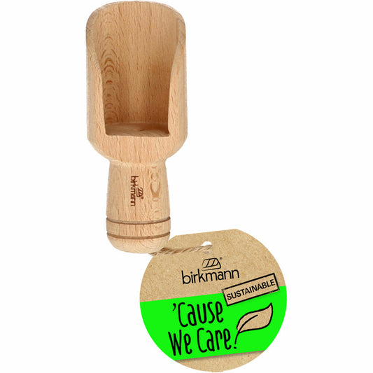 Birkmann Cause We Care wooden scoop, flour scoop, sugar scoop, beech wood, 10 x 4 cm, 889262