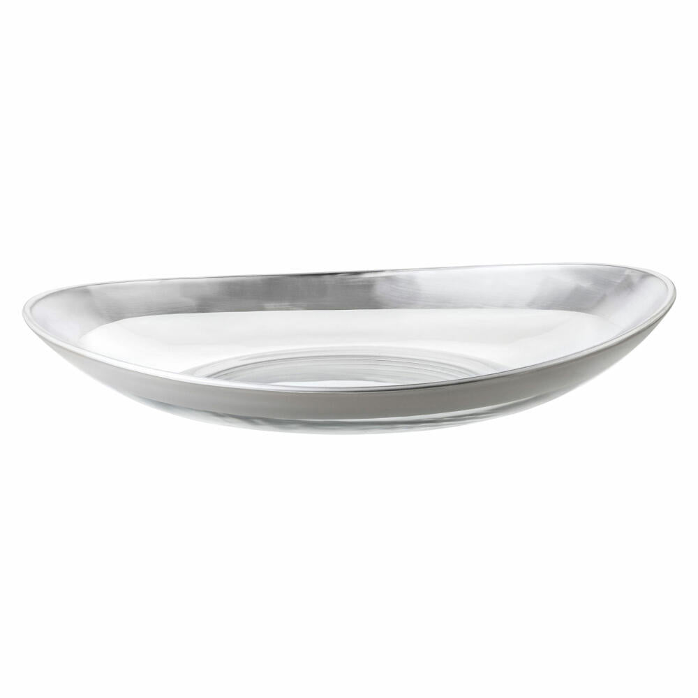 Eisch Schale Puro, Servierschale, Dekoschale, Kristallglas, Silber, 40 cm, 73753440