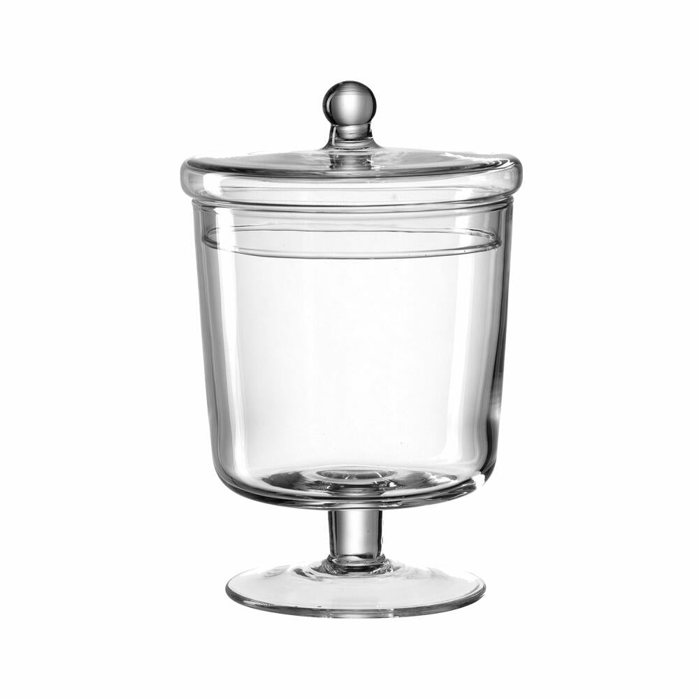 Leonardo tin on foot RAVENNA, storage tin, jar, glass, clear, 20 cm, 018612