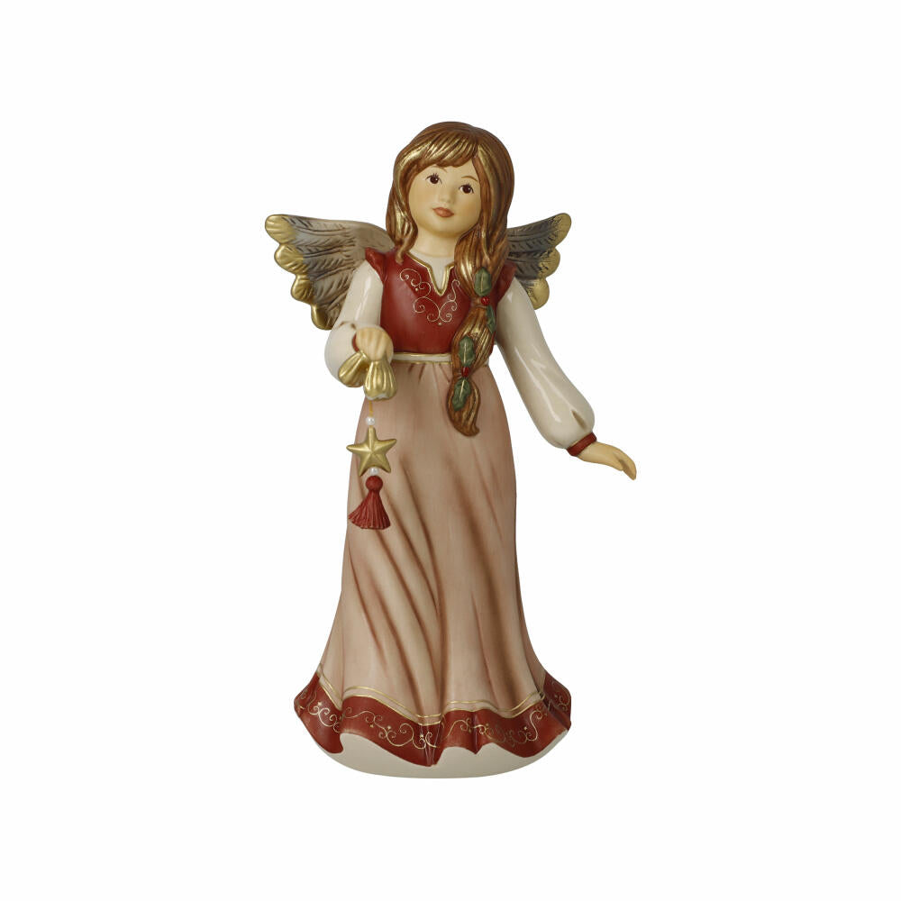 Goebel Angel Sparkling Christmas Star, Decorative Figure, Stoneware, Bordeaux, 26 cm, 41687291