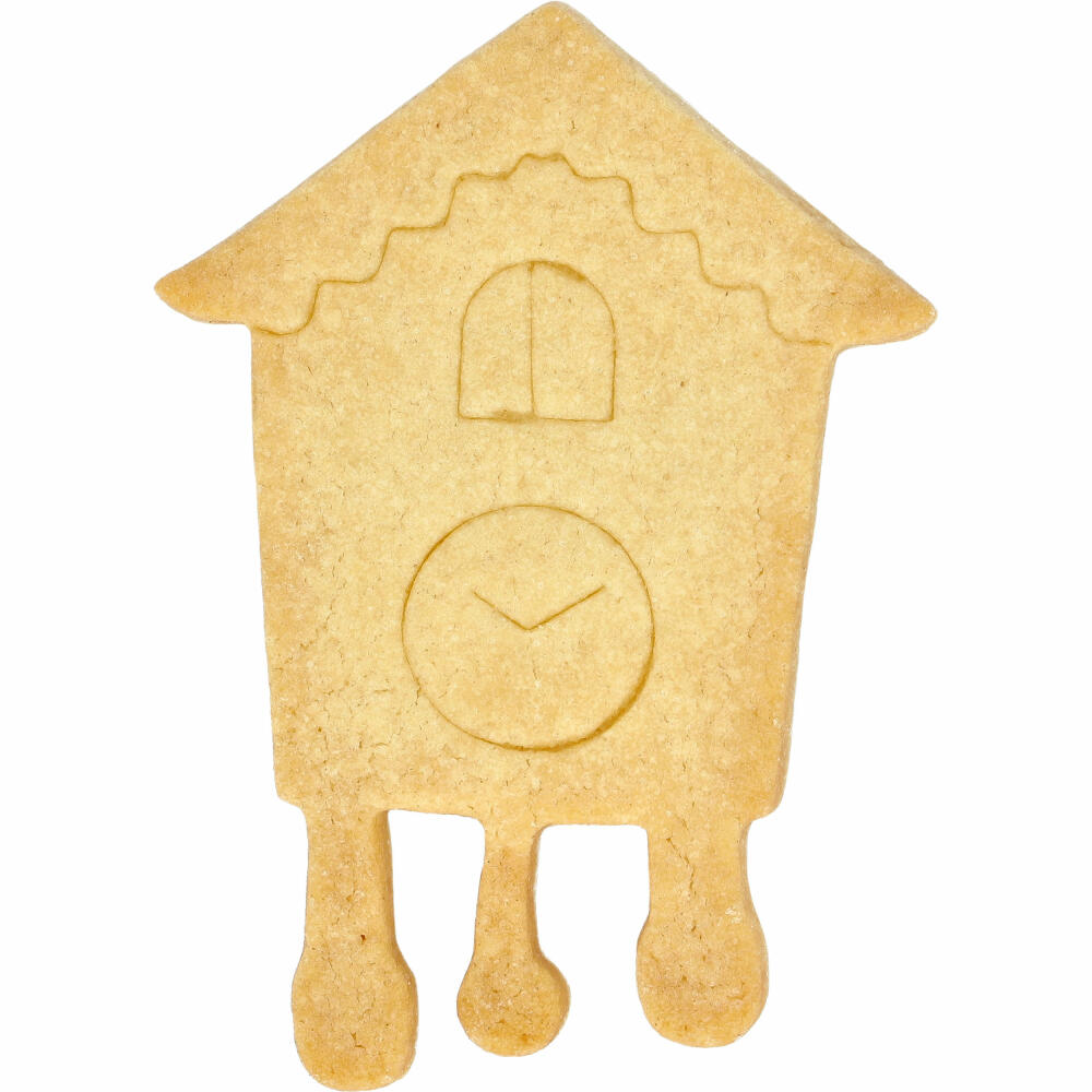 Birkmann cookie cutter cuckoo clock, with internal embossing, cookie cutter, cookie mold, biscuit, cookies, stainless steel, 11.5 cm, 198906