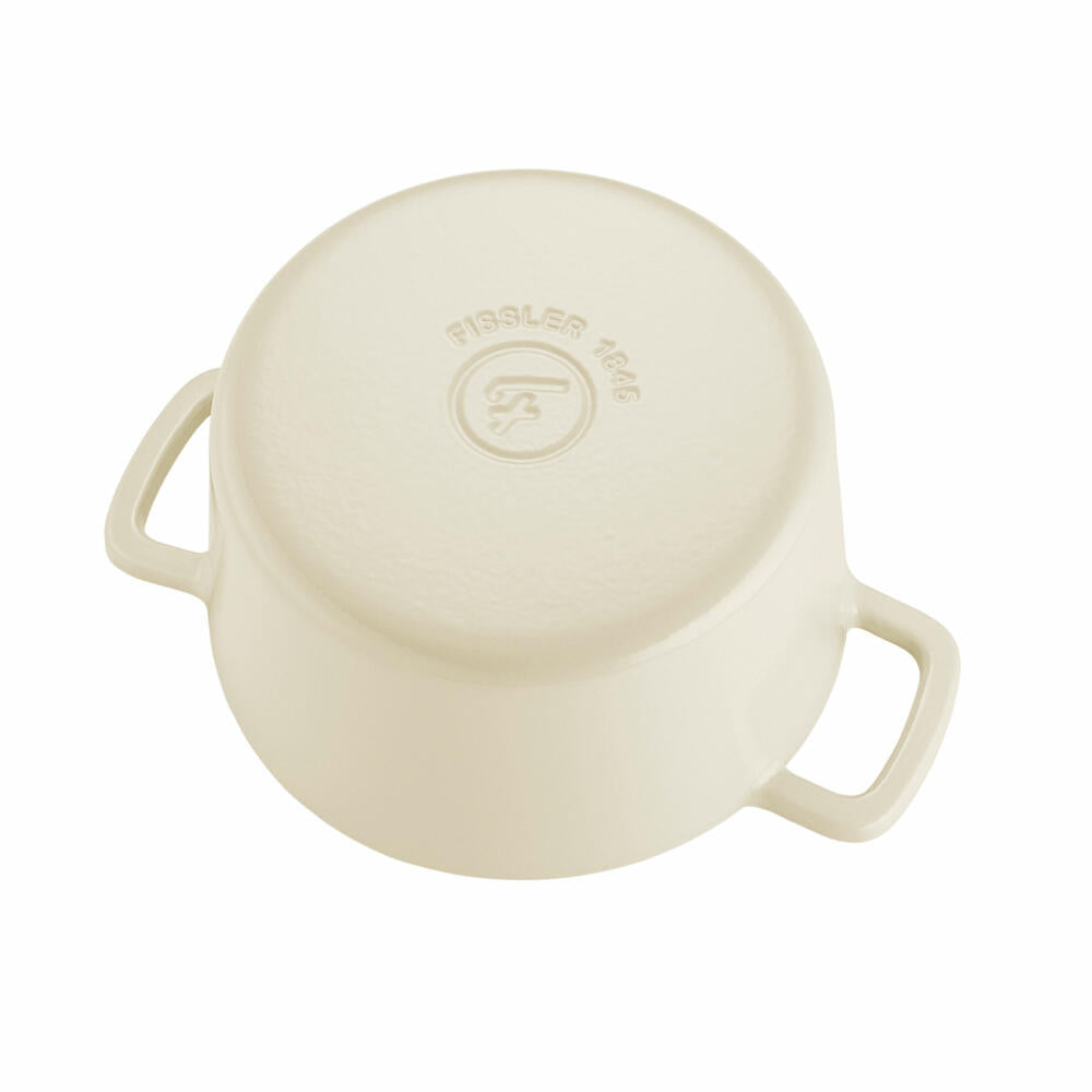 Fissler Bräter Moments Collection, Topf, Gusseisen, Elfenbeinweiß, 24 cm, 064-500-24-000