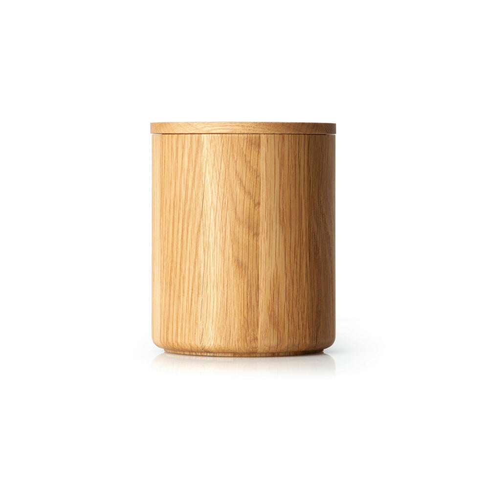 Continenta tin, storage tin, wooden tin, storage container, oak wood, Ø 13 x 16 cm, 4172