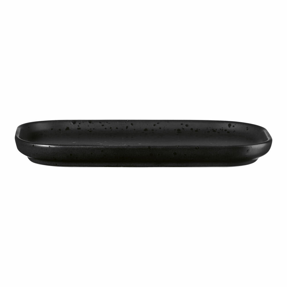 ASA Selection coppa Snackteller, Snack Teller, Häppchenteller, Antipasti, Porzellan, 15 x 4.4 cm, Kuro / Schwarz, 19111190