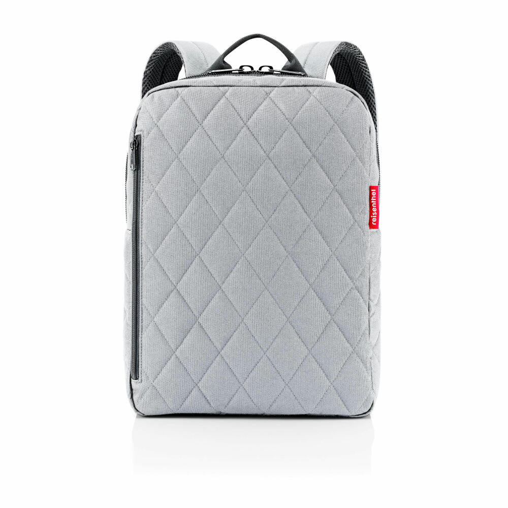 reisenthel classic backpack M, backpack, hand luggage travel bag with laptop compartment, Rhombus Light Grey, 13 L, CJ7060