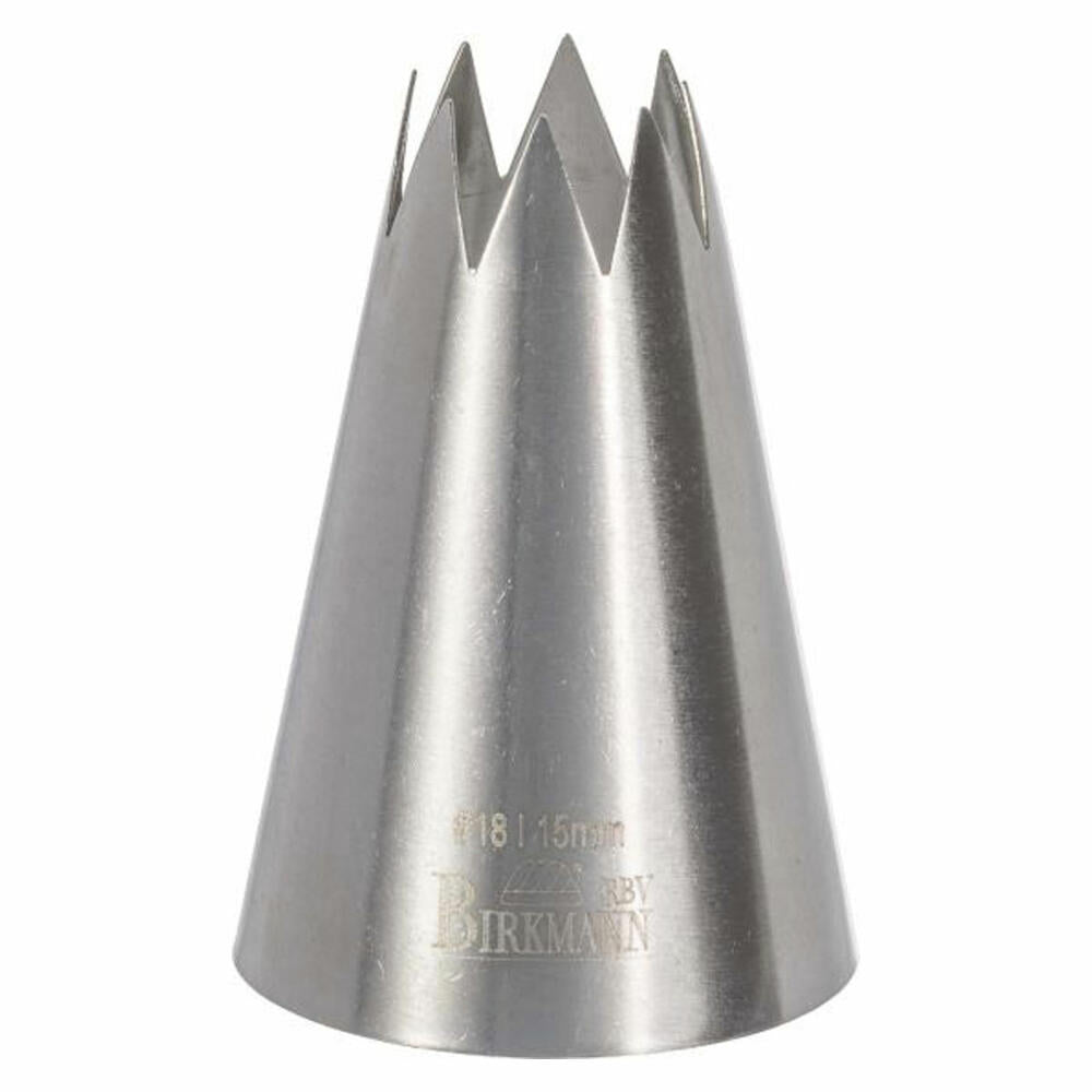 Birkmann Sterntülle #18, Spritztülle, Garniertülle, Backzubehör, Edelstahl, Ø 1.5 cm, 411258