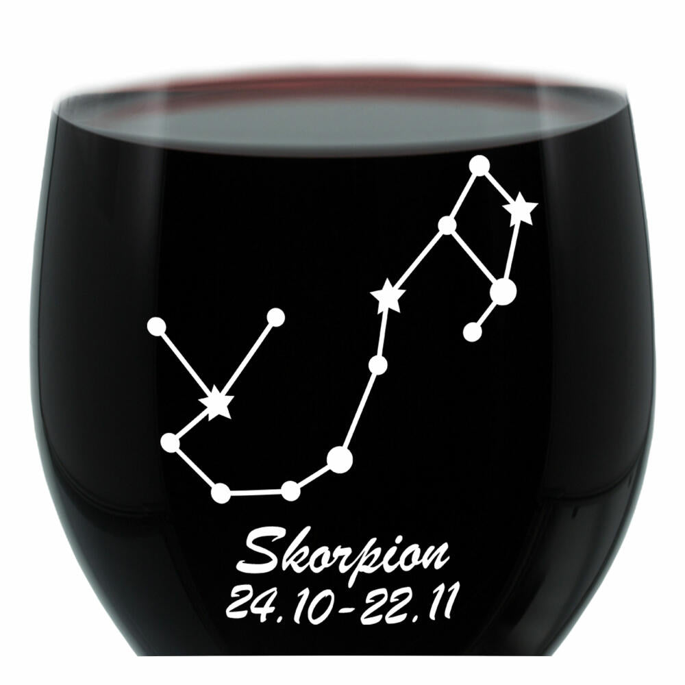 Leonardo Weinglas 400 ml, Motivglas, Sternbild Skorpion, Geschenk, Stimmungsglas mit Gravur, Moodglas, 22 cm