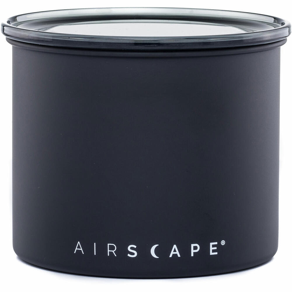 Airscape Edelstahl-Aromabehälter Klein, Kaffeedose, Aufbewahrungdose, Edelstahl, Schwarz Matt, AS1704