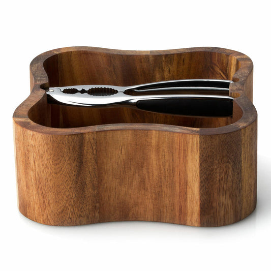 Continenta nut bowl with quality cracker, nut cracker, nut opener, nut cracker, acacia wood, 24.5 x 24.5 cm, 4895