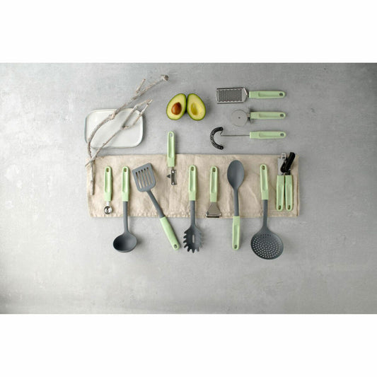 Fackelmann Schlitzwender Ecolution, Pfannenwender, Bratgutheber, Materialmix, mintgrün, 33 cm, 33061