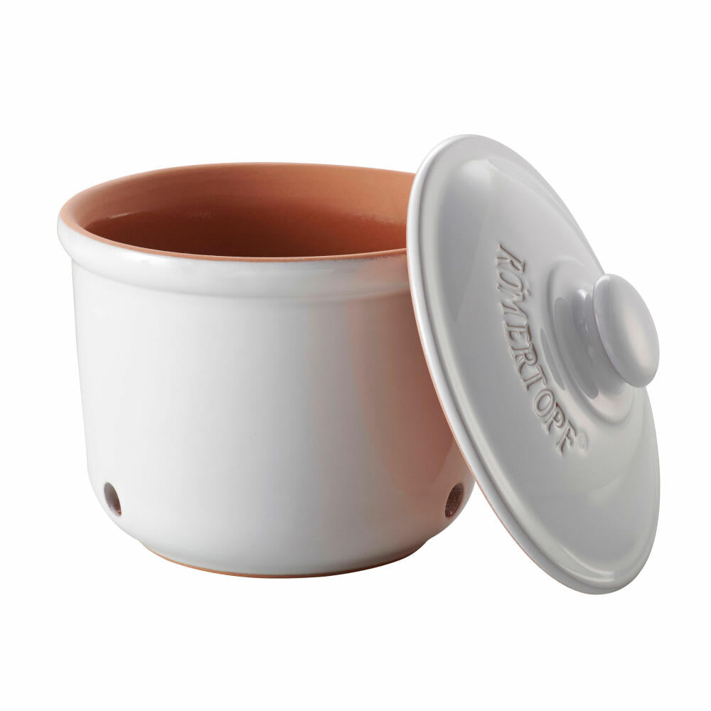 Römertopf Freshness Pot MEDI, Storage Pot, Shallot Pot, Natural Clay, White, 1 L, 419 04